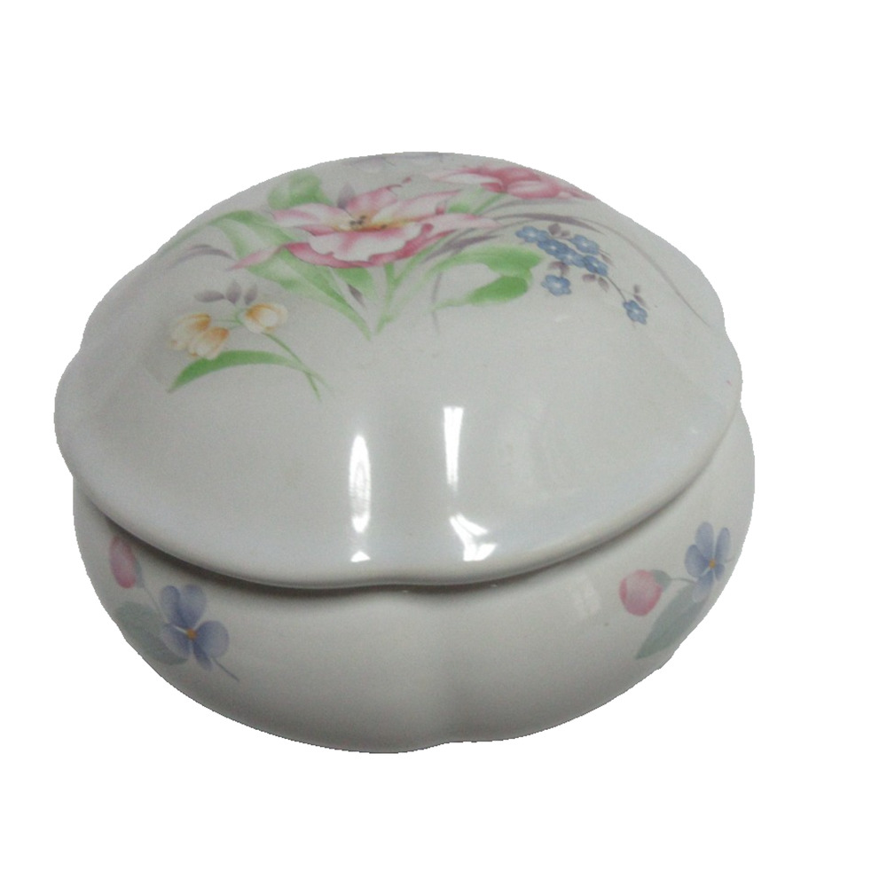 VTG San Francisco CERAMIC MUSICICAL/TRINKET Box Floral DESIGN Taiwan